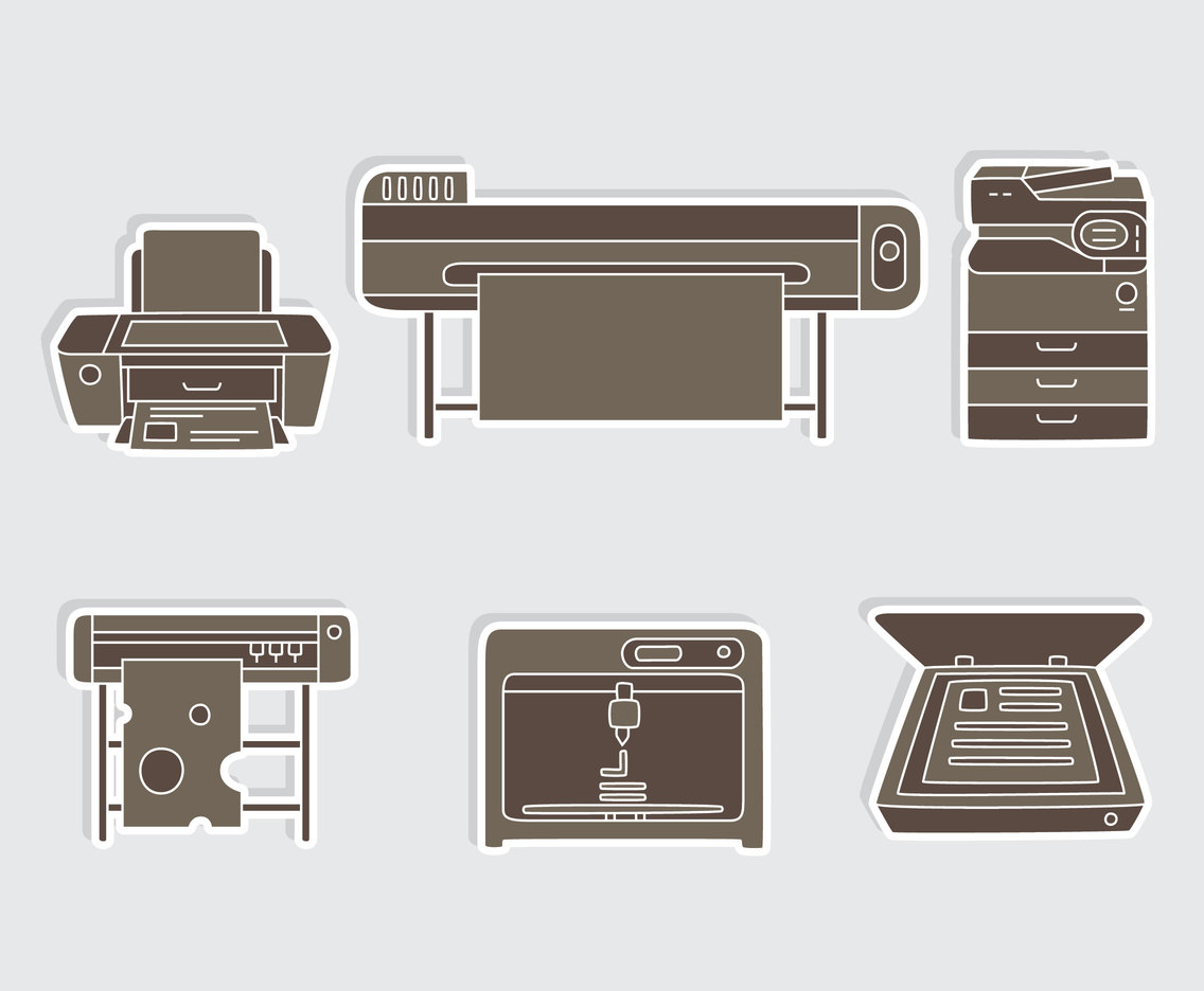 Copier Printing Icons Vector Vector Art Graphics 1136x936 Copier Printing Icons Vector Vector Art Graphics