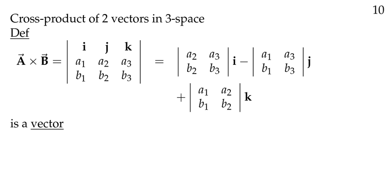 800x356 Session Cross Products Part A Vectors, Determinants