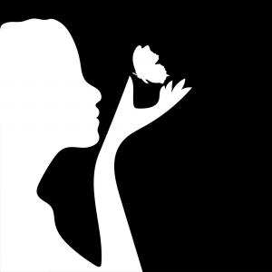 300x300 Profile Girl Butterflies Black White Vector Hoodamathrun