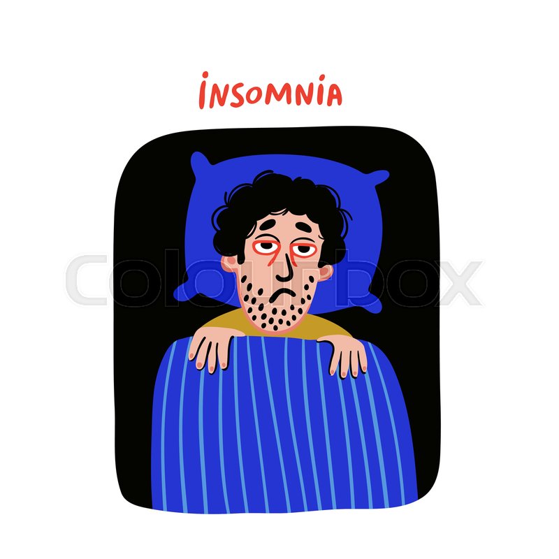 800x800 Psychology Sleep Disorder Man Stock Vector Colourbox