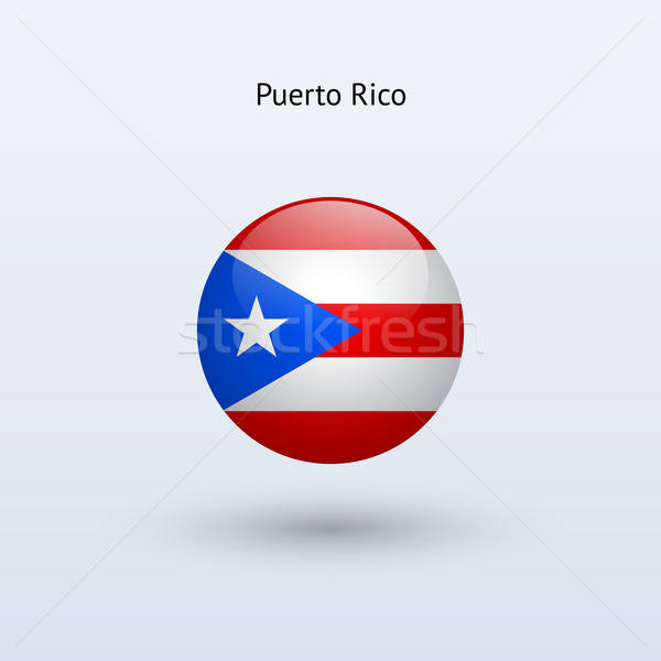600x600 Puerto Rico Round Flag Vector Illustration Vector Illustration