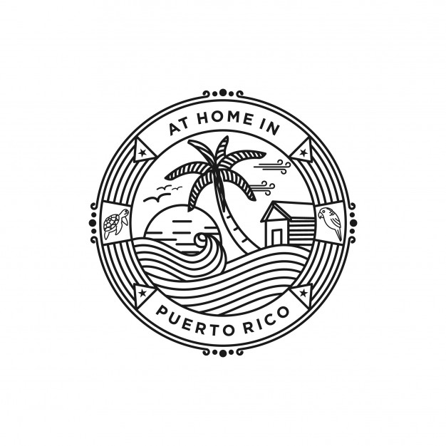 626x626 Puerto Rico Beach Logo Vector Premium Download