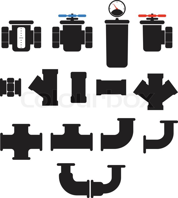 718x800 Water Supply System Elements Vector Stock Vector Colourbox