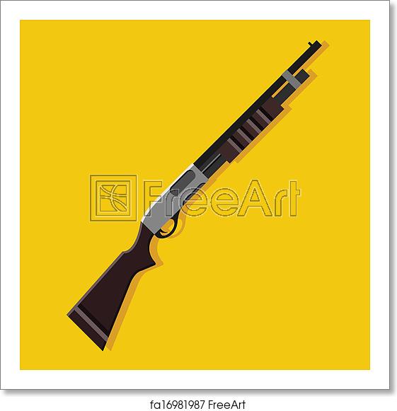561x581 Free Art Print Of Vector Pump Action Shotgun Icon Freeart