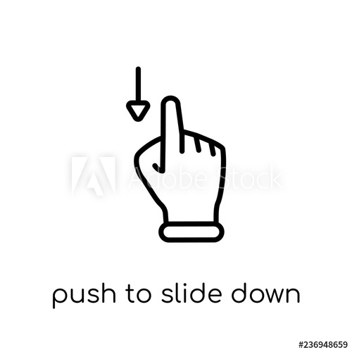 500x500 Push To Slide Down Icon Trendy Modern Flat Linear Vector Push