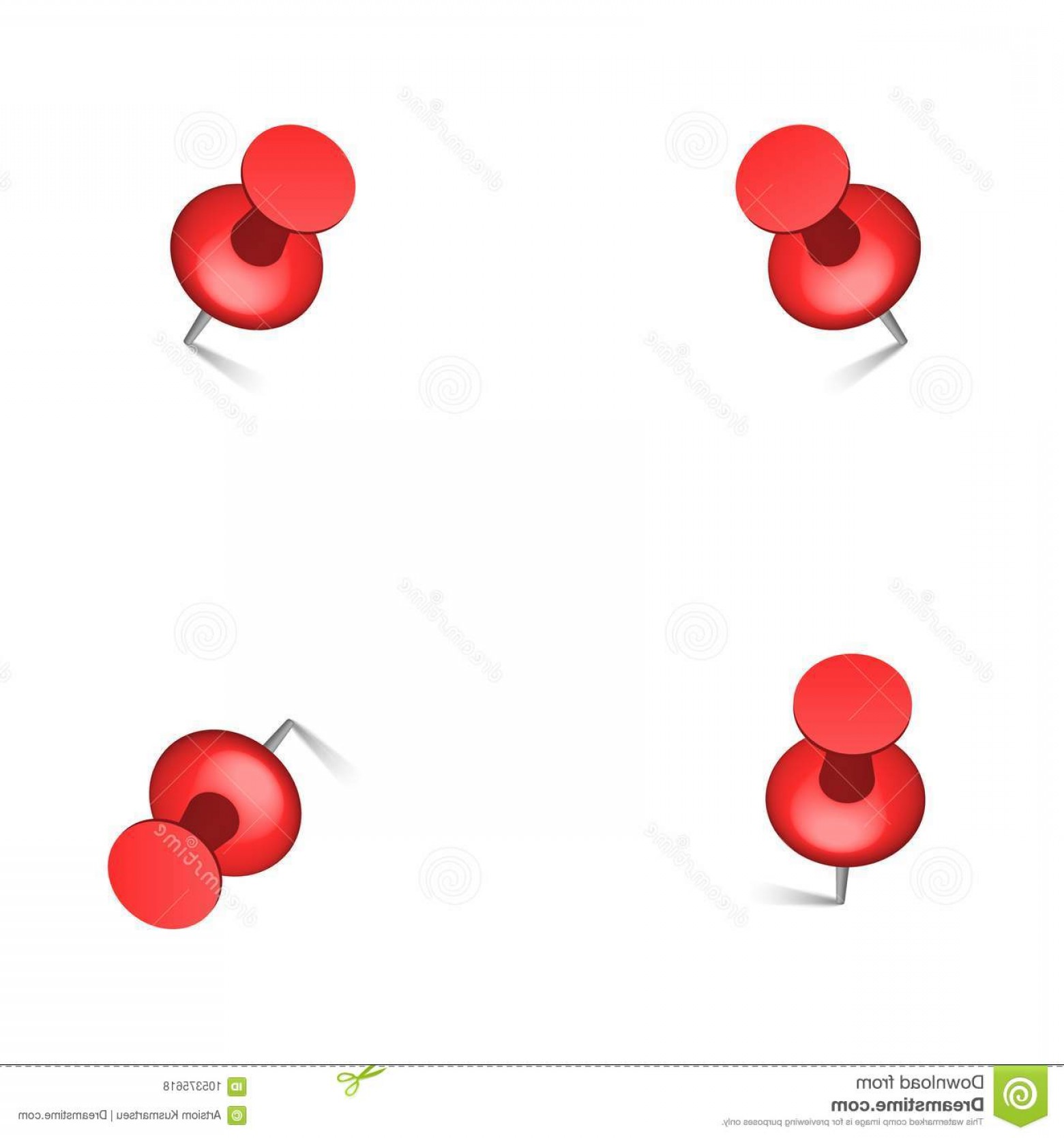 1560x1668 Red Push Office Pin Vector Realistic Office Attach Button Push Pin