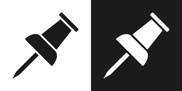 589x294 Vector Push Pin Two Tone Version Premium Clipart