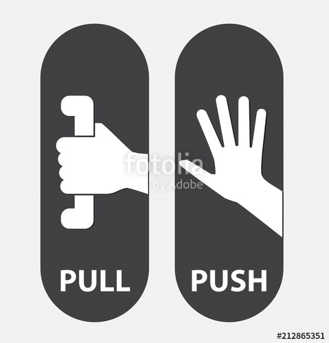 479x500 Push And Pull, Vector Illustration Stock Image And Royalty Free