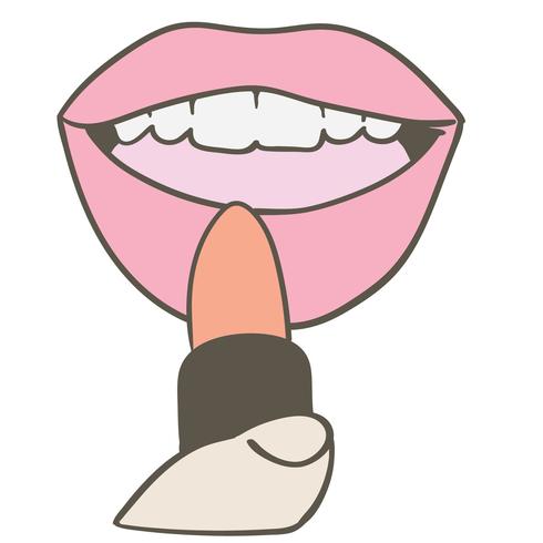 490x490 Putting On Lipstick Vector
