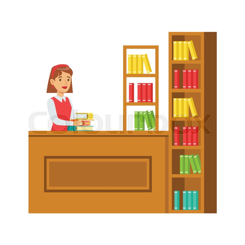 800x800 Librarian Putting The Books Back On Stock Vector Colourbox