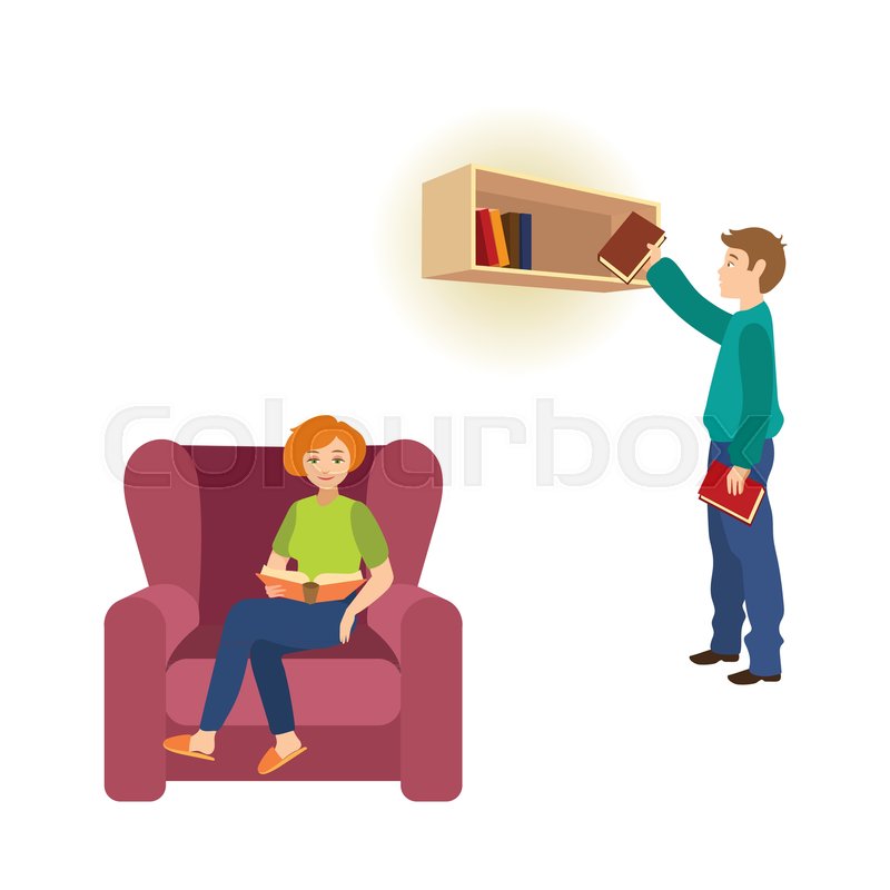 800x800 Vector Flat People Reading Books Set Stock Vector Colourbox