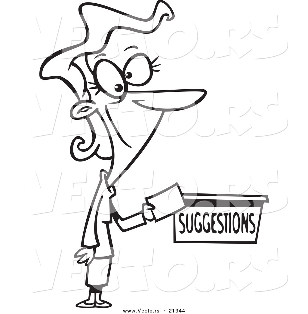 1024x1044 Vector Of A Cartoon Businesswoman Putting A Comment