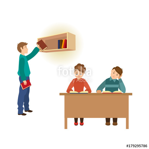 500x500 Vector Flat People Reading Books Beautiful Adult Woman And Man