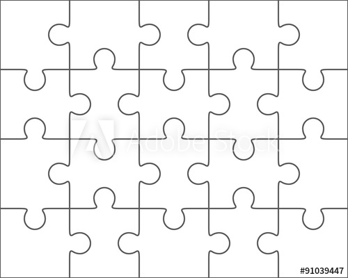 500x400 Jigsaw Puzzle Blank Template Twenty Pieces