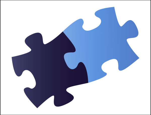600x459 A Two Piece Jigsaw Free Vector In Adobe Illustrator