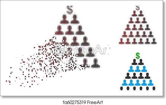560x355 Free Art Print Of Broken Pixel Halftone Ponzi Pyramid Scheme Icon