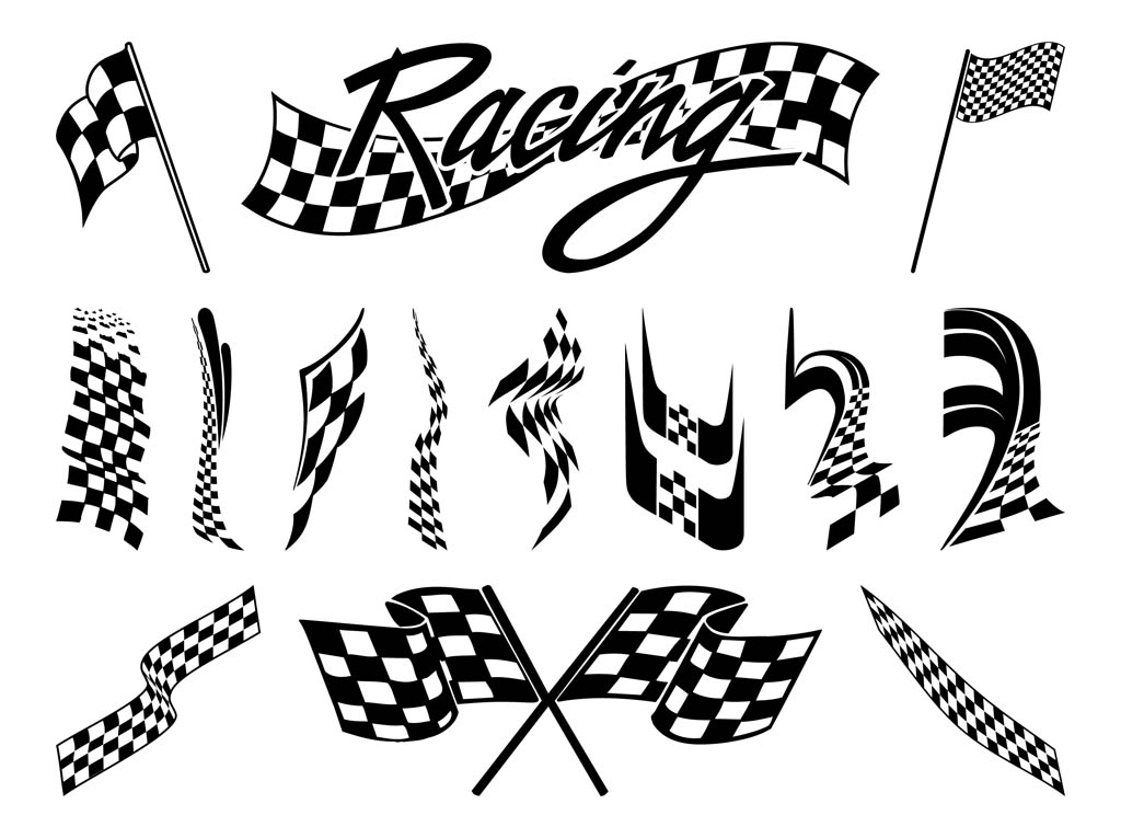 1024x765 Racing Flags Graphics Set Vector Art Graphics