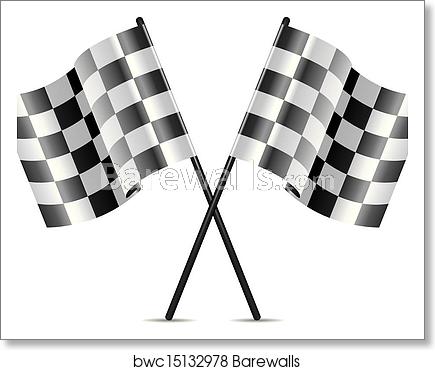 435x370 Vector Racing Flags Icon, Art Print Barewalls Posters Prints