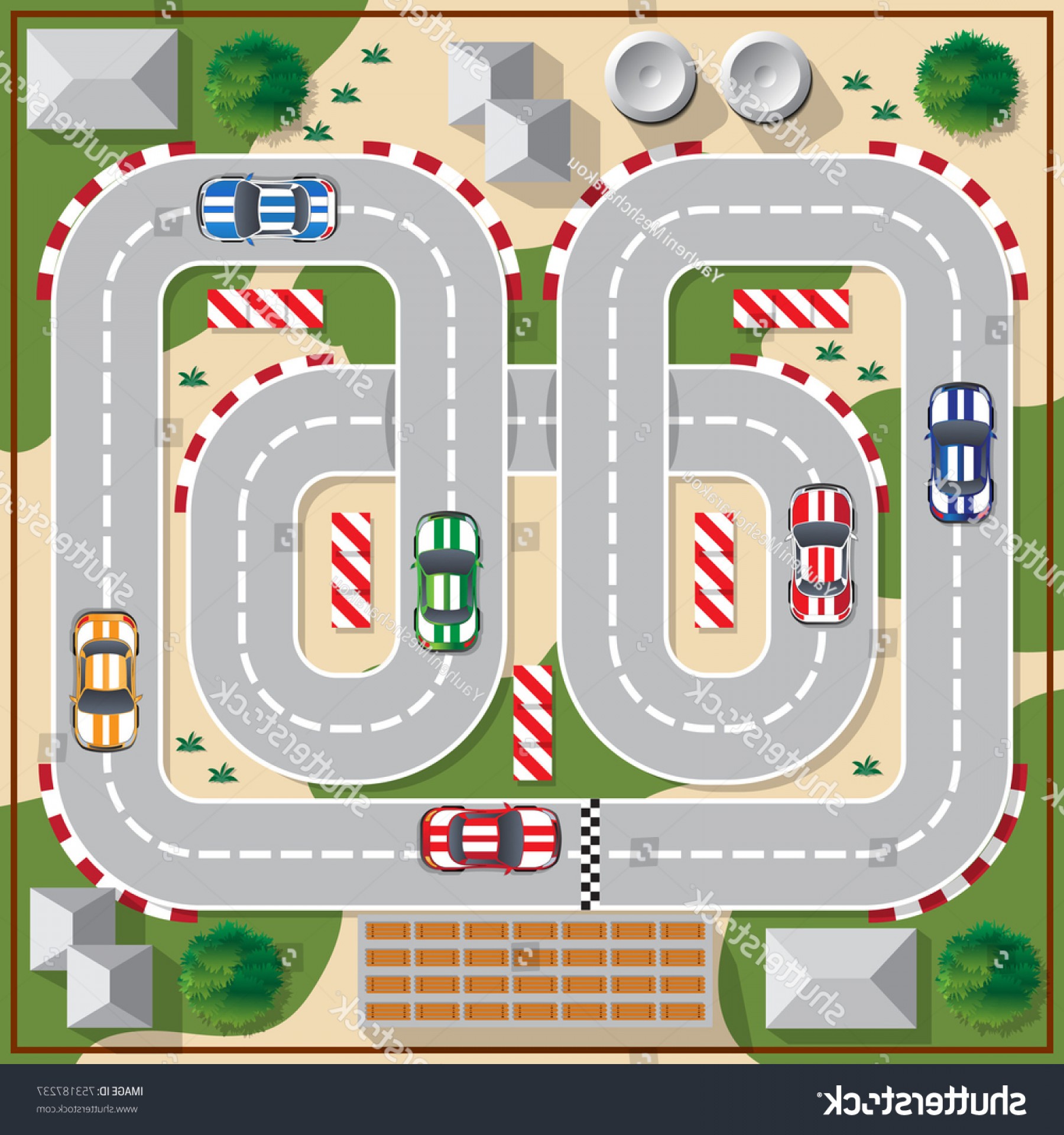 1800x1920 Race Track Cars View Above Vector Soidergi