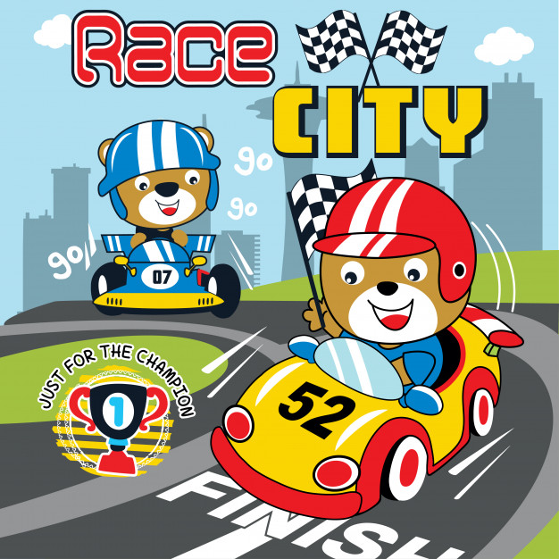 626x626 Racing Game Cartoon Vector Art Vector Premium Download