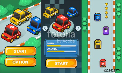 500x300 Game Asset Pack Race Car, Interface With Item For Car Racing