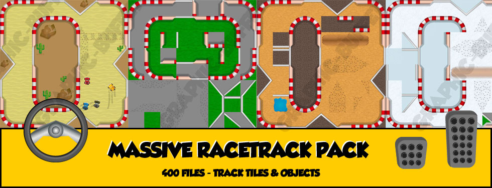 980x375 Top Down Race Track Graphic Pack