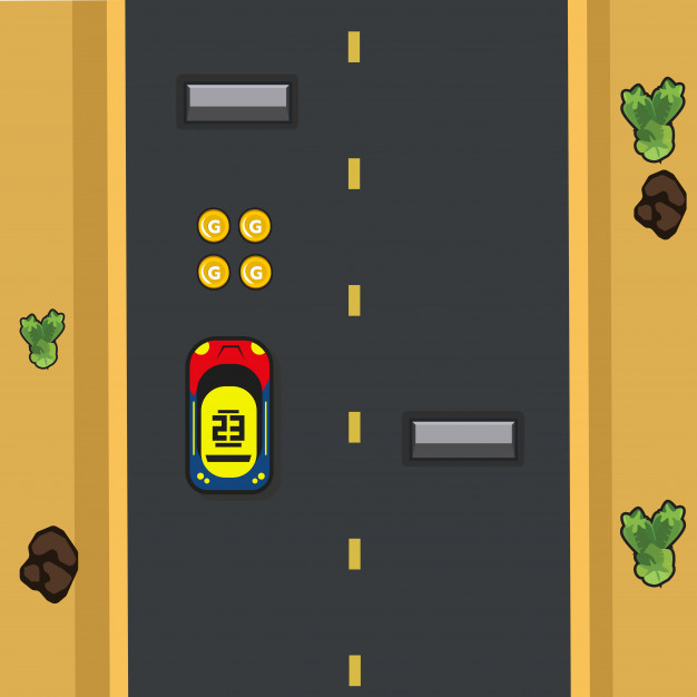 626x626 Interface With Item Of Racing Game Or Traffic Game Vector