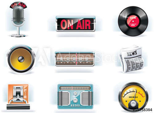 500x367 Vector Radio Icon Set