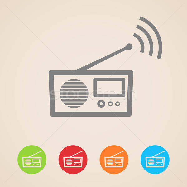 600x600 Vector Radio Icons Vector Illustration Maksim Harshchankou