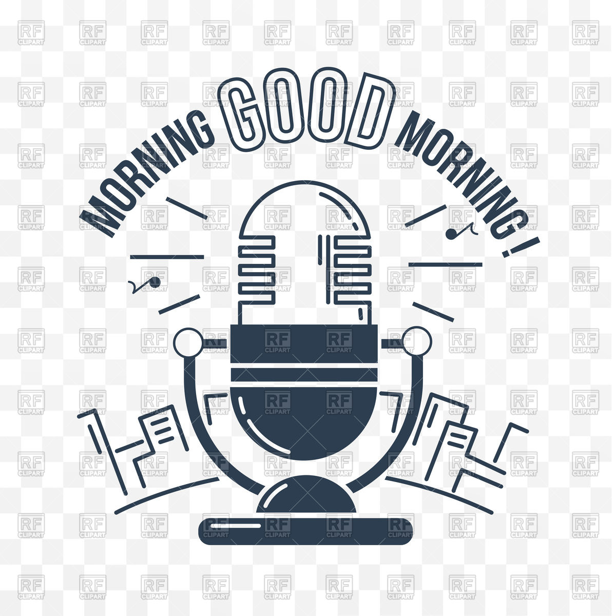 1200x1200 Good Morning Poster With Radio Microphone