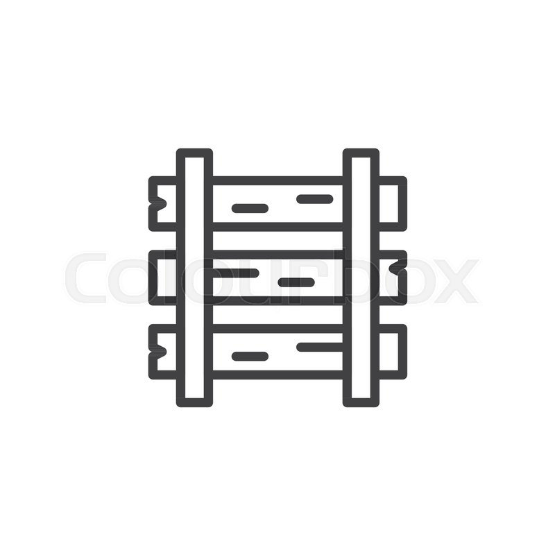 800x800 Rails And Sleepers Outline Icon Stock Vector Colourbox