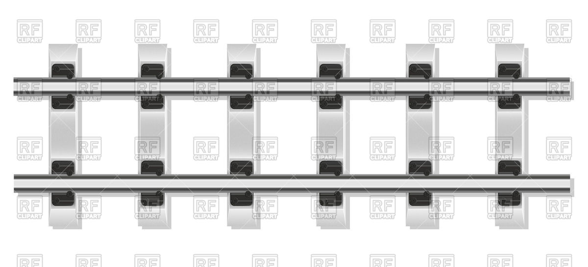 1200x546 Railway Rails And Concrete Sleepers Vector Image Of Objects