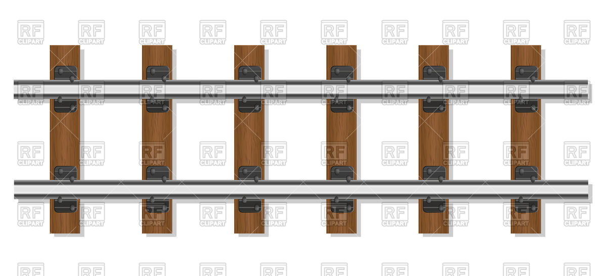 1200x546 Railway Rails And Wooden Sleepers Vector Image Of Objects