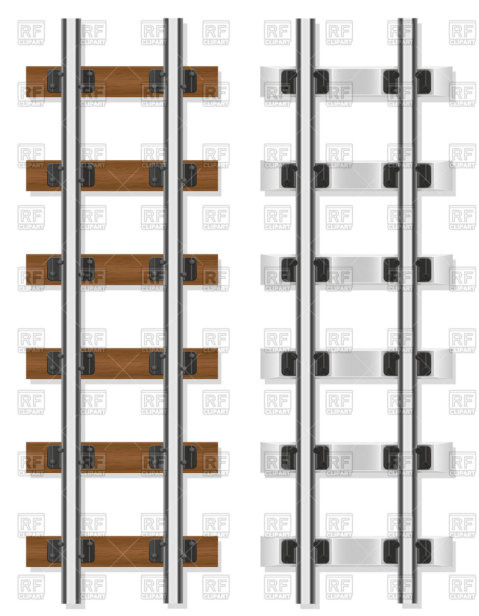 933x1200 Railway Rails Wooden And Concrete Sleepers Vector Image Of Objects