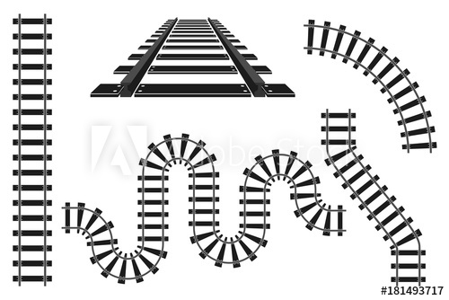 500x334 Train Railway Road Rails Constructor Elements Vector Illustration