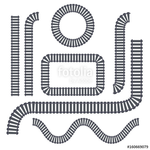 500x500 Vector Isolated Set Of Rails On The White Background
