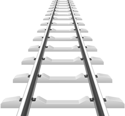 527x490 Rails With Concrete Sleepers Vector Illustration