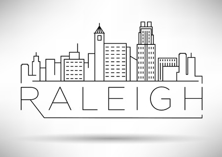 450x318 Minimal Raleigh Linear City Skyline With Typographic Design