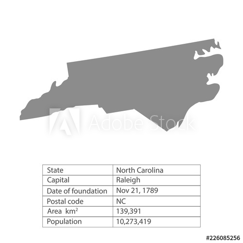 500x500 North Carolina States Of America Territory On White Background