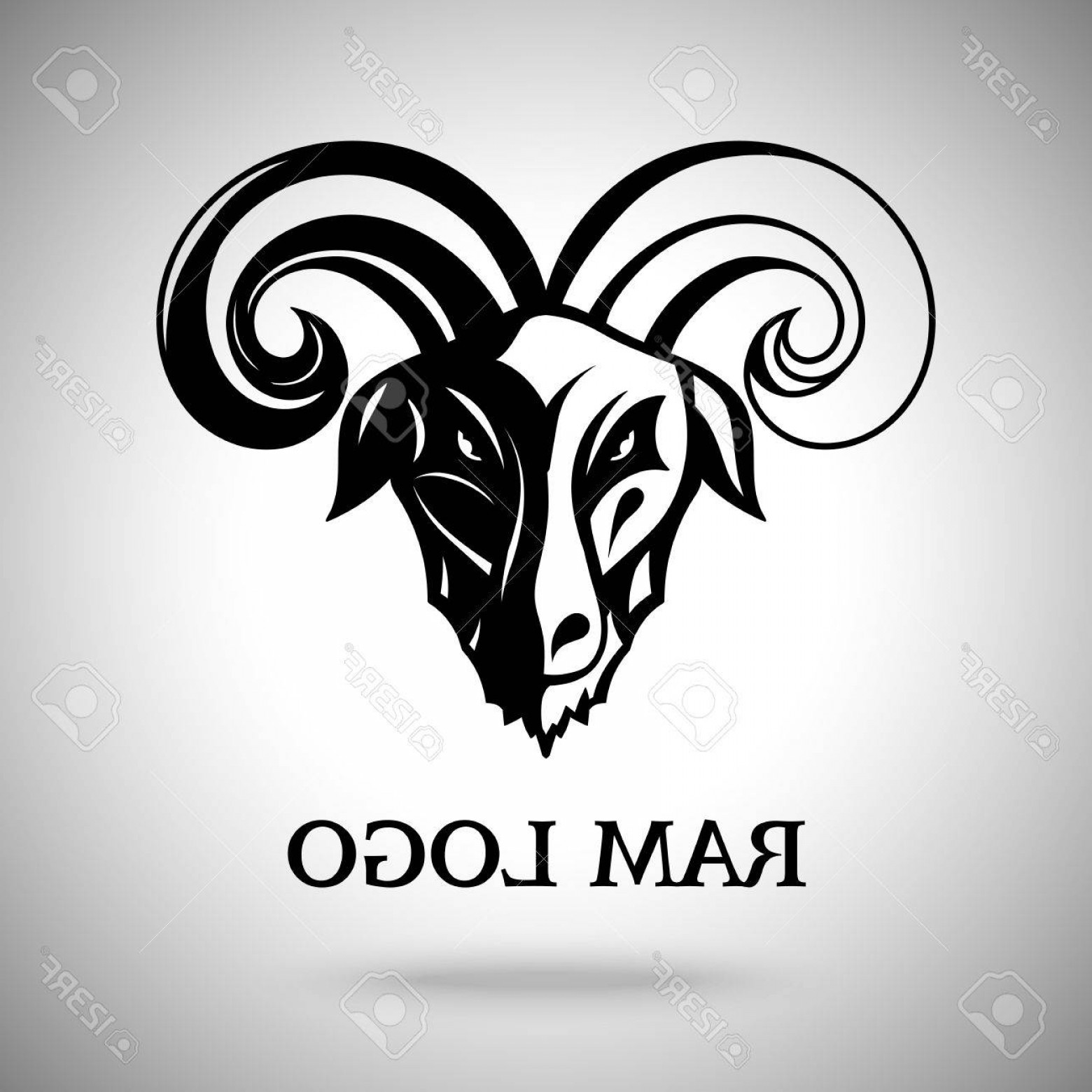 1560x1560 Photostock Vector Vector Dark Ram Goat Head With Horns Template