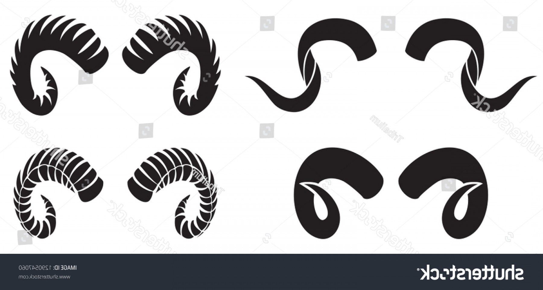 1800x961 Ram Horns Vector Icons Set Cqrecords