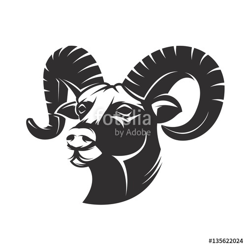 500x500 Ram Icon Isolated On White Background Mutton Head Stock Image