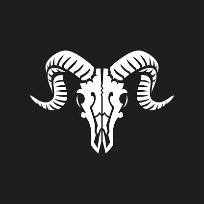 416x416 Ram Skull Vector Art Illustration Rams Skull Stencil, Sheep