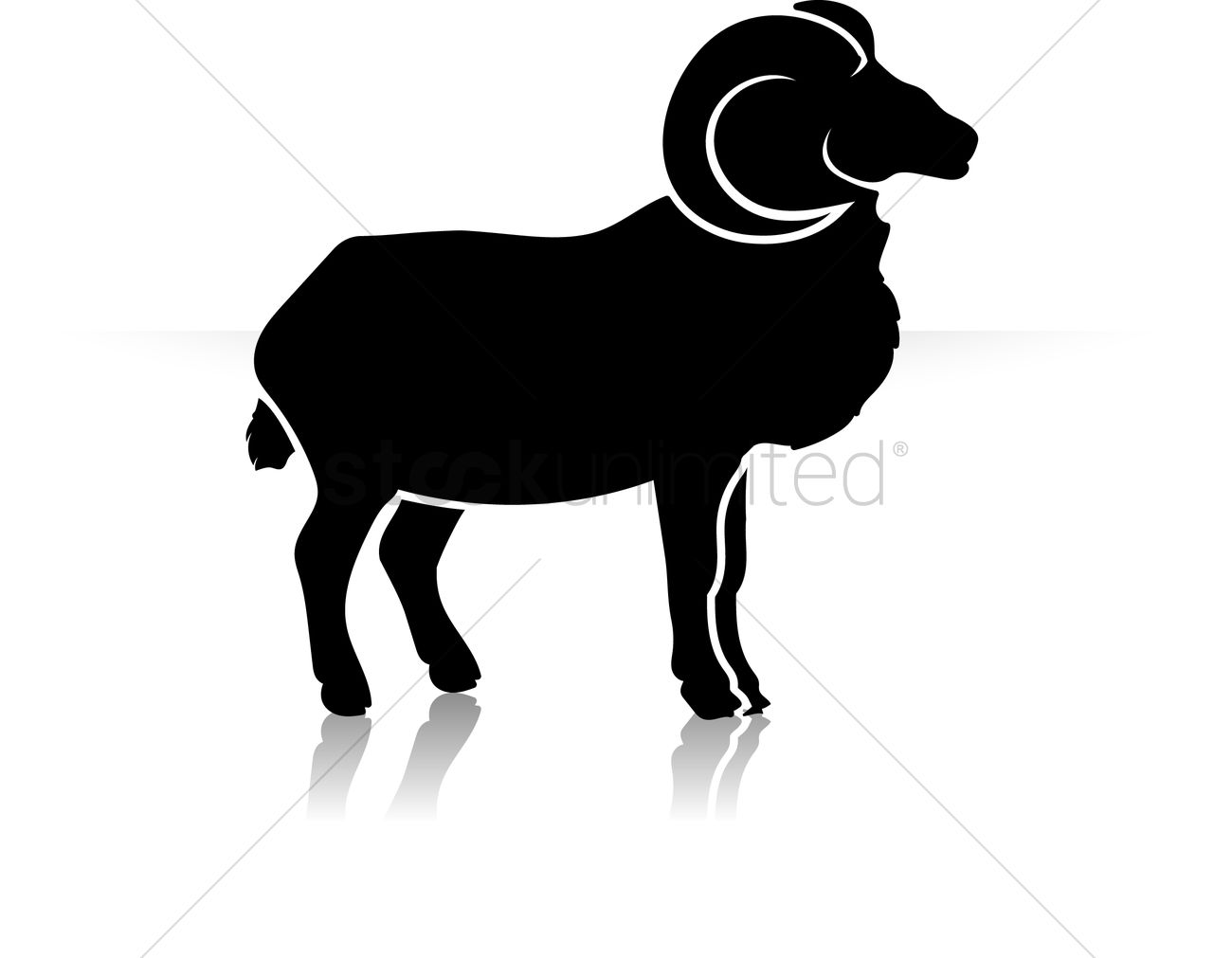 1300x1011 Silhouette Of Ram Vector Image