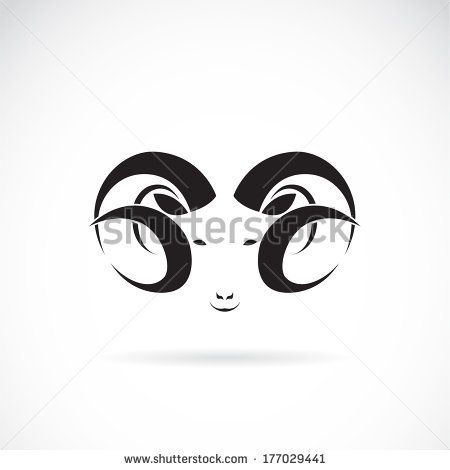 450x470 Vector Image Of An Big Ram On White Background