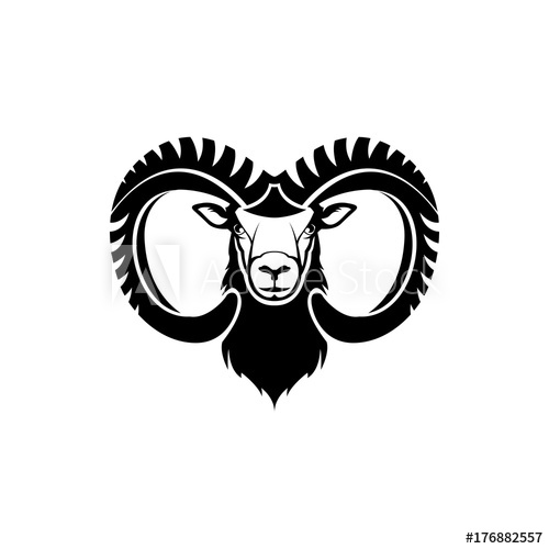 500x500 Vector Ram Head, Face For Retro Logos, Emblems, Badges, Labels