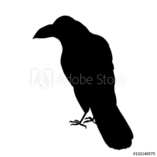 500x500 Vector Raven Silhouette