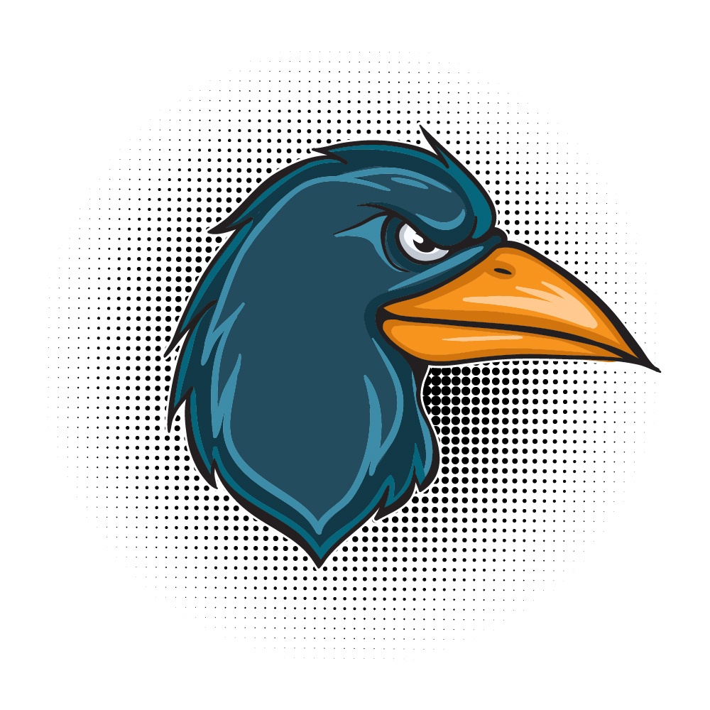 1000x1000 Cartoon Vector Raven