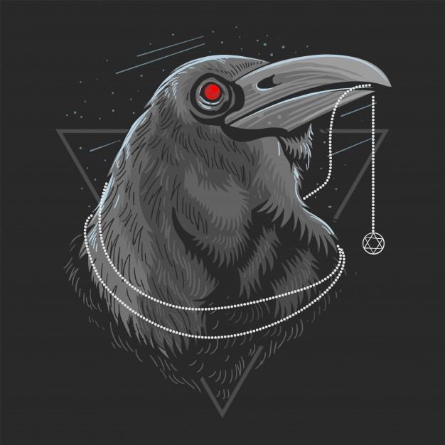 626x626 Crow Bird Raven Artwork Vector Vector Premium Download