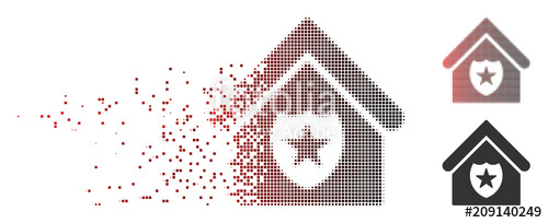 Vector Realty Protection Icon In Fractured, Pixelated Halftone 500x204 Vector Realty Protection Icon In Fractured, Pixelated Halftone